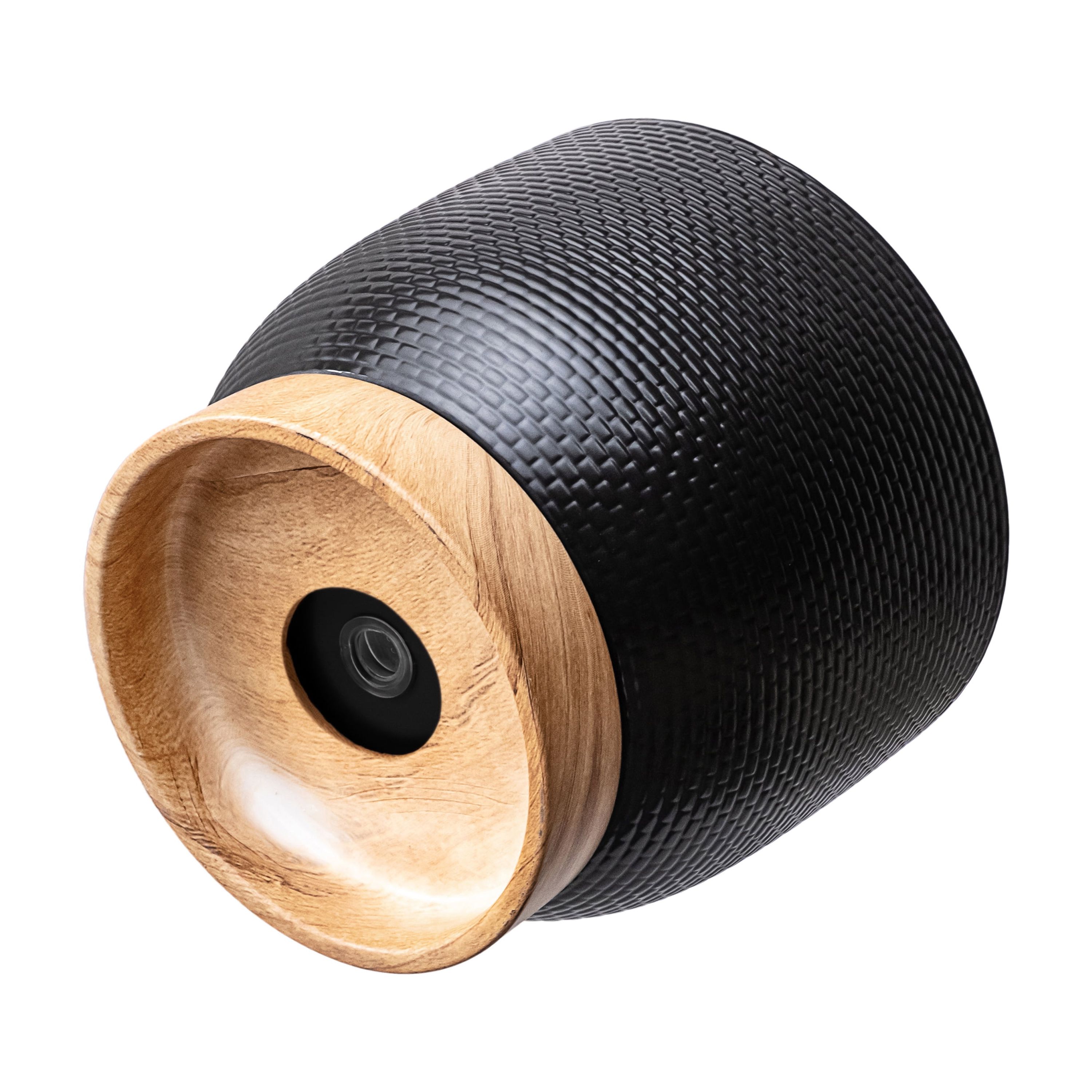 Better Homes and Gardens Pot tressé Channing en céramique noire de 8 pouces