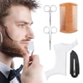thumbnail image 4 of Beard Grooming Set, Beard Shaping Folding Comb Beard Shaping Scissors Beard Shaping Template  For Home For Salon, 4 of 8