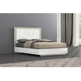 thumbnail image 3 of Lit K-Living Harvey Queen en blanc et gris flanelle avec éclairage LED pour adultes, 3 of 6