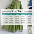 thumbnail image 3 of Ovzne Robes Grande Taille pour Femmes aux Formes Robe pour Femme Mode Féminine Décontractée Couleur Unie Plissée Été Manches Longues Robe à Col Rond Robe de Printemps Manches Longues Liquidation, 3 of 5