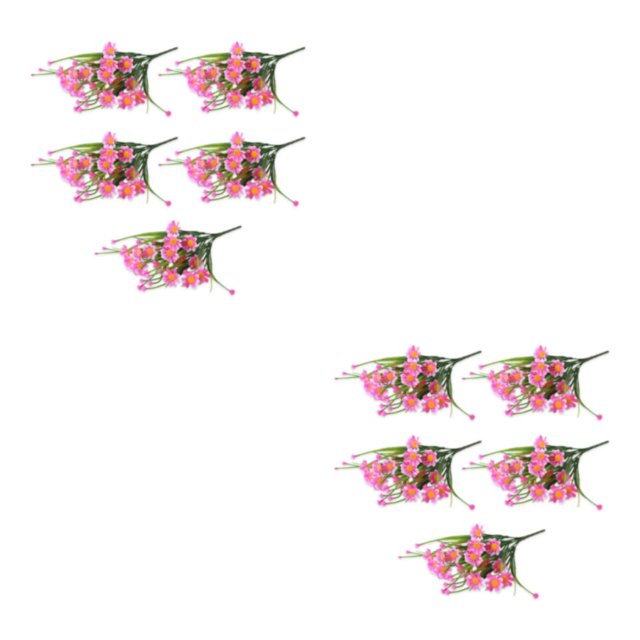 Baohd 5pcs/set Arrangement de Fleurs Artificielles Réalistes Entretien Bas et Rose Réaliste 2Set