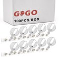 thumbnail image 1 of GOGO 50 Pcs Moulinet Rétractable pour Badge Porte-Étiquette de Nom Pince de Clé-Moulinet-Blanc Transparent-100 Pcs, 1 of 8