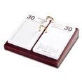 thumbnail image 1 of Dacasso Mocha Leather Desktop Calendar Holder with Gold Bolts, 3.5-Inch by 6-Inch, 1 of 1