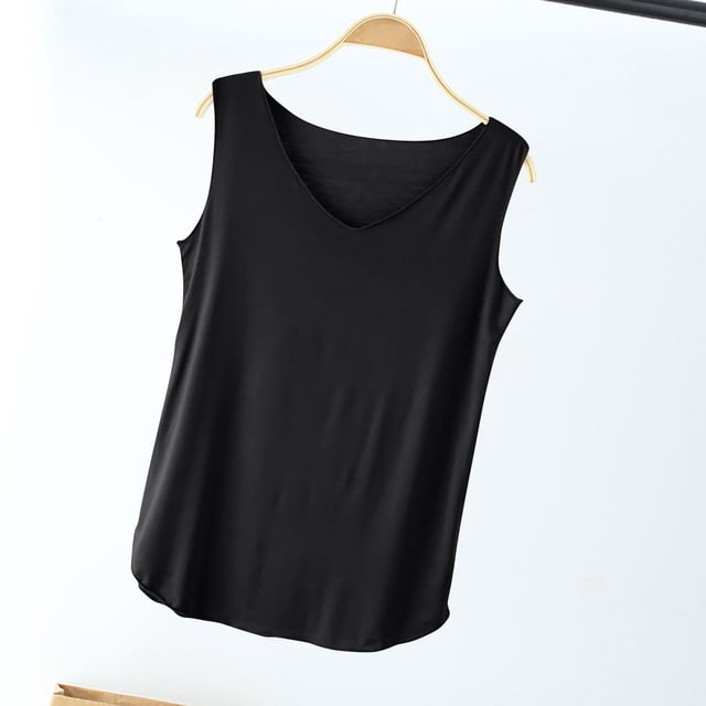 Débardeur pour Femmes, Camisole Unie pour Femmes Débardeur Ample Sans Manches à Col en V pour Femmes