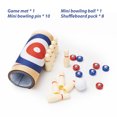 thumbnail image 2 of Jeu de Curling de Table, Ensemble de Jeu 3 en 1 de Curling, Quilles, Plateau de Shuffle, Tapis à Roulettes Double Face Facile à Installer, 10 Mini Quilles, 8 Rondelles de Curling, 2 of 6