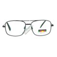 thumbnail image 1 of SA106 Rectangular Metal Frame Multi 3 Focus Progressive Reading Glasses Gunmetal +1.5, 1 of 4