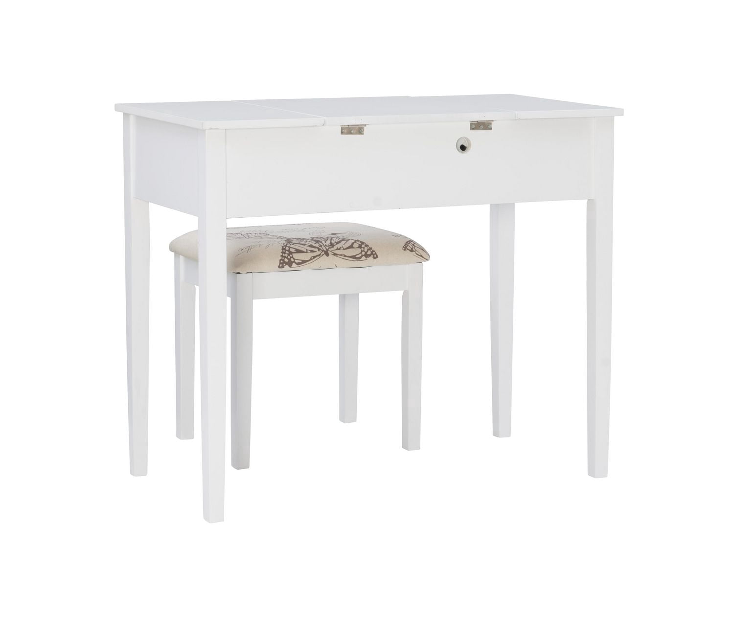 Ensemble de Vanité de Banc Joanna Butterfly en Blanc