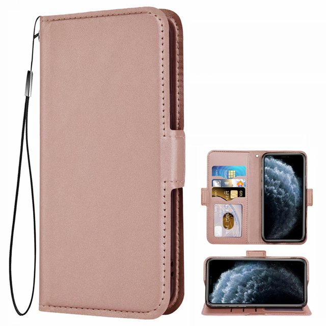 Iphone 11 Pro Cover Rfid, Iphone 11 Pro Protective Cover, Shockproof Mobile Phone Cover Stand Function Thickened Tpu Card Slot Magnetic Closure Flip-Up Cover for Iphone 11 Pro (5.8 Inches) Pink