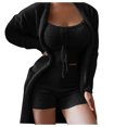 thumbnail image 1 of Birdeem Pyjama Mode Femme Slim Dentelle Taille Élastique Manches Longues Décontracté Trois Pièces, 1 of 1