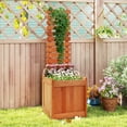 thumbnail image 2 of Costway 2 PCS Wooden Raised Garden Bed Elevated Yard Planter Box with Trellis Open-Ended, 2 of 10