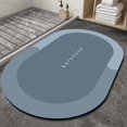 thumbnail image 2 of GROWTH TANK Super Absorbent Bathroom Rug Quick Dry Washable Diatomite Easy to Clean Bath Mat Oval Blue L, 2 of 7