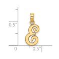 thumbnail image 3 of Diamond2Deal 14K Yellow Gold Script Letter E Initial Pendant for Women (L- 0.61inch, W- 0.3inch), 3 of 6