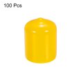 thumbnail image 3 of Unique Bargains 100pcs 16mm Rubber End Caps Cover PVC Vinyl Screw Thread Protector Round Wire Shelf Caps Yellow, 3 of 5