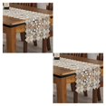 thumbnail image 1 of relayinert Comfortable Crochet Lace Table Runner For Easy Care Wedding Easy Wash Fitting light coffee 40*200cm 2Set, 1 of 6