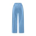 thumbnail image 4 of Plebaso Womens Velvet Pants Elastic Waist Drawstring Lounge Pants Straight Leg Trousers with Pockets, 4 of 5