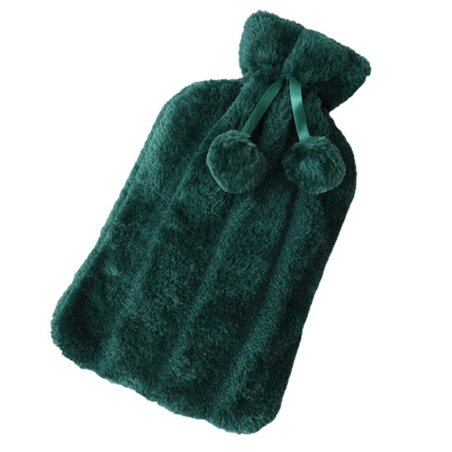 Hot Water Bag Rubber Inner Tank Large Water Injection Port with Plush Cover Autumn Winter Water Refill Hand Warm Water Bag