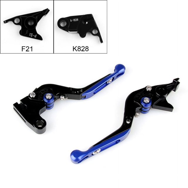 Adjustable Folding Extendable Brake Clutch Levers For Kawasaki Z750 07-12 Z800 Blue