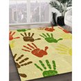 thumbnail image 3 of Ahgly Company Tapis d'Intérieur Lavable en Machine Carré Transitionnel Brun Cannelle, 6 Pieds Carré, 3 of 7