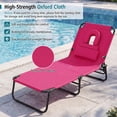 thumbnail image 4 of Gymax Chaise Longue à 5 Positions Réglable pour Plage avec Cavité pour le Visage et Oreillers, 4 of 10