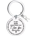 thumbnail image 1 of Heliisoer To My Son Message Keychain Stainless Steel Initial Last Name 26 Letter Family Inspirational Keychain Gift, 1 of 1