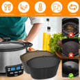 thumbnail image 3 of 2Pcs Silicone Slow Cooker Liners Reusable Slow Cooker Divider for 6-7 QT Pot  Black+Grey, 3 of 9