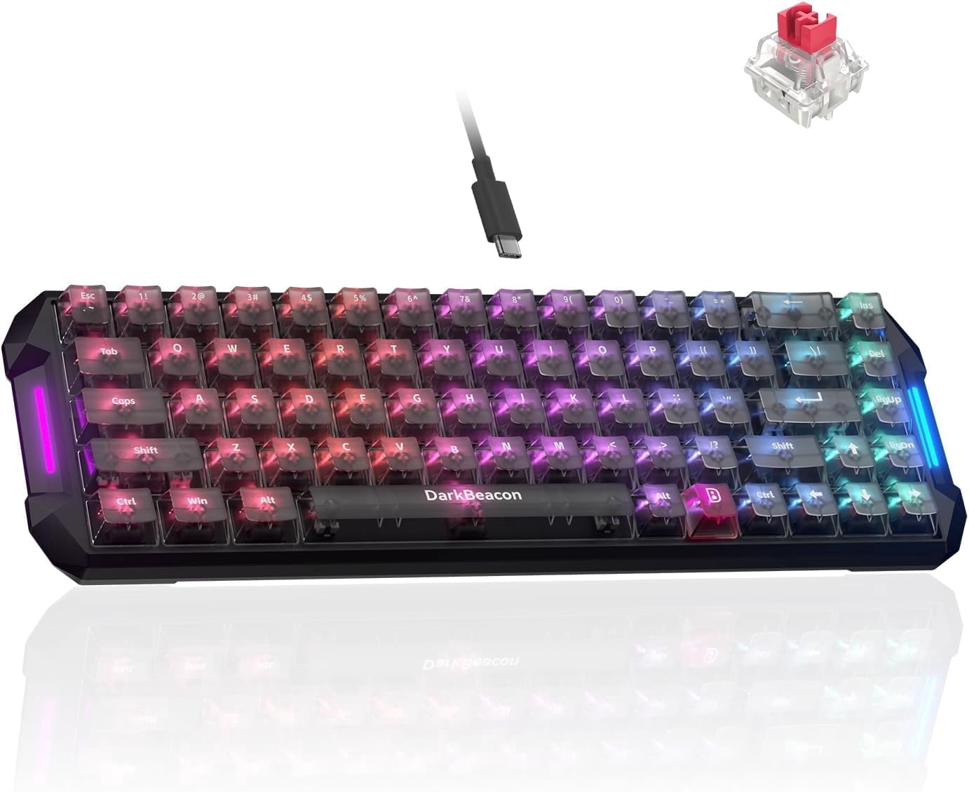 DarkBeacon Flux 68 HE Magnetic Switch Gaming Keyboard, Adjustable Actuation, RT