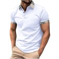 thumbnail image 1 of Lolmot Chemise Blouse pour Homme Décontractée à Rayures Imprimées à Boutons à Manches Courtes à Col Rabattu, 1 of 5