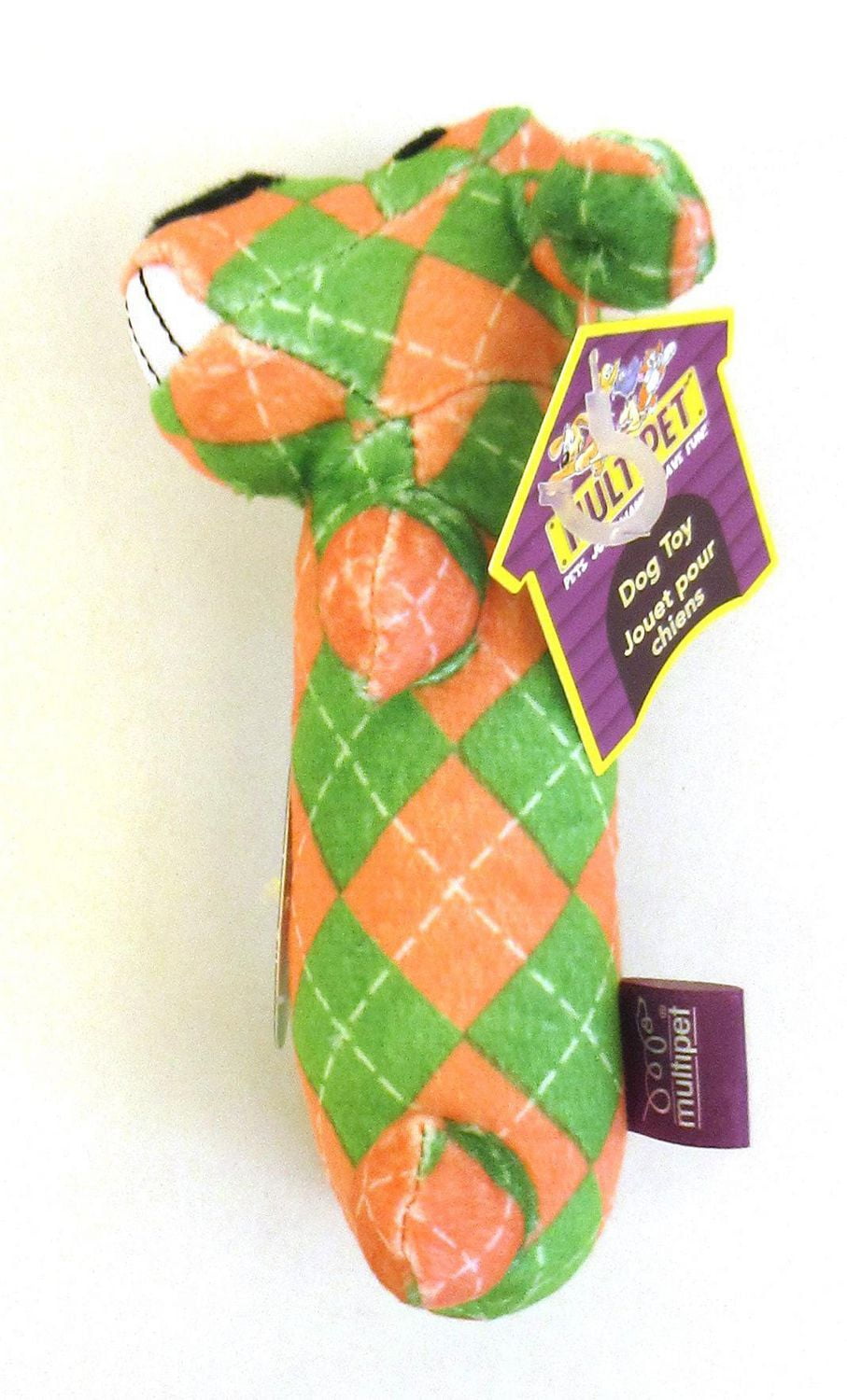 Le chien Loofa original en tissu éponge doux avec un couinement grogne et un couinement régulier