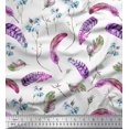thumbnail image 1 of Soimoi Poly Georgette Fabric Flowers & Feather Printed Craft Fabric by The Yard 52 Inch Wide, 1 of 3