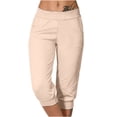 thumbnail image 1 of Timegard Womens Sweatpants Capri Pants Cinch Bottom Solid Color Cropped Joggers Workout Pants with Pockets, 1 of 6