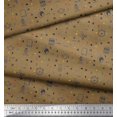 thumbnail image 2 of Soimoi Brown Poly Georgette Fabric Infographics Education Theme Print Fabric by Yard 52 Inch Wide, 2 of 3