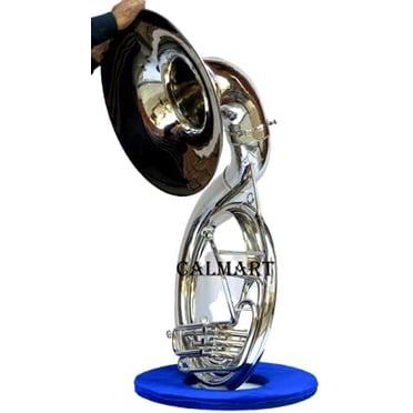 Bb Flat Silver Sousaphone Tuba With Free Case+Mouthpiece Bb Big Bell 24" Nickel