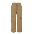 thumbnail image 5 of Tnhcen Women's Drawstring Low-Rise Cargo Pants - Multi-Pocket Stretch Workwear Relaxed Fit Casual Style Soft Lightweight Trousers, 5 of 5