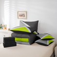 thumbnail image 5 of YST Lime Green And Gray 7-Piece Patchwork Geometry Bedding Set, Twin, Geometric Triangle Pattern, 5 of 5