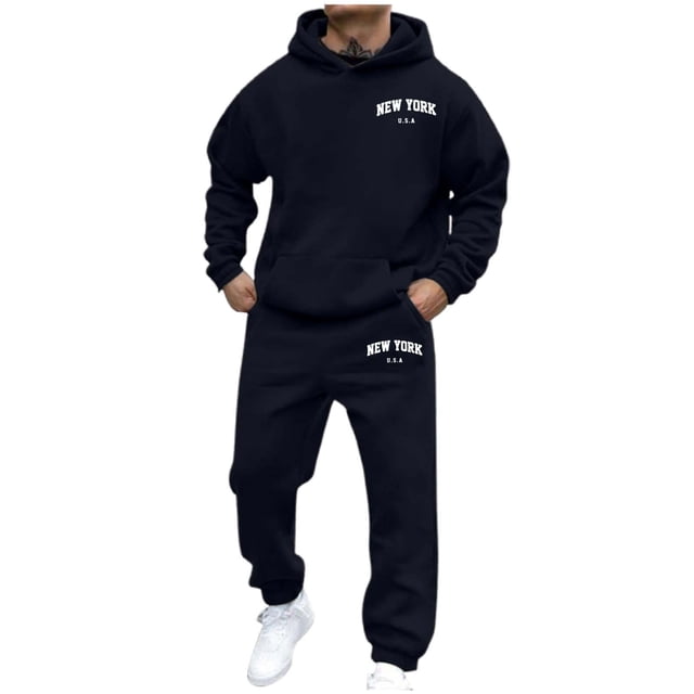 Kcodviy Sweat à Capuche d'Automne pour Hommes et Femmes et Sweat à Capuche Décontracté d'Hiver Imprimé Sport à Manches Longues Ensemble de Sweat à Capuche pour Hommes
