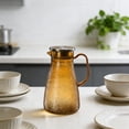 thumbnail image 3 of Pc Plastic Pitcher with Steel Lid and Strainer Hammered Texture Cold Water Jug 1.0L for Iced Tea Juice, 3 of 7