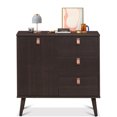 thumbnail image 2 of Gymax Sideboard Entryway Console Table w/ Display Cabinet Brown Home, 2 of 10