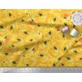 thumbnail image 2 of Soimoi Yellow Silk Fabric Watercolor Floral Decor Fabric Printed BTY 42 Inch Wide, 2 of 3