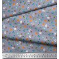 thumbnail image 2 of Soimoi Moss Georgette Fabric Tree,Crab & Fish Ocean Printed Fabric 1 Yard 42 Inch Wide, 2 of 3