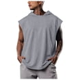 thumbnail image 1 of Timegard Tank Tops Men Sleeveless Hoodies Pullover Solid Color Casual Loose Workout Tee Shirts Summer, 1 of 5