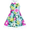 thumbnail image 1 of Robe Fille Col Blanc Floral Hawaïenne Vintage Robe d'Été 5 Ans, 1 of 6