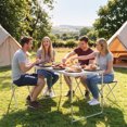 thumbnail image 2 of Outsunny Folding Picnic Table Camping Table and Chairs Use for Picnic Black, 2 of 10