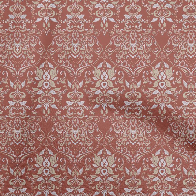 oneOone Polyester Spandex Red Fabric Damask Sewing Craft Projects Fabric Prints By Yard 56 Inch Wide