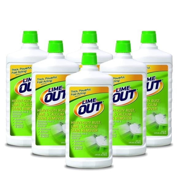 Lime Out Heavy-Duty Rust, Lime, Calcium, Rust Stain Remover, 24oz, Pack of 6