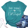 thumbnail image 4 of WEIYLL Womens T Shirts Short Sleeve Letter Print Sky Blue Blouse Sizes S, 4 of 4