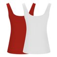 thumbnail image 4 of Plebaso 2 Pack Ribbed Tank Tops for Women Spaghetti Strap Slim Tops Scoop Neck Sleeveless Summer Tops, 4 of 4