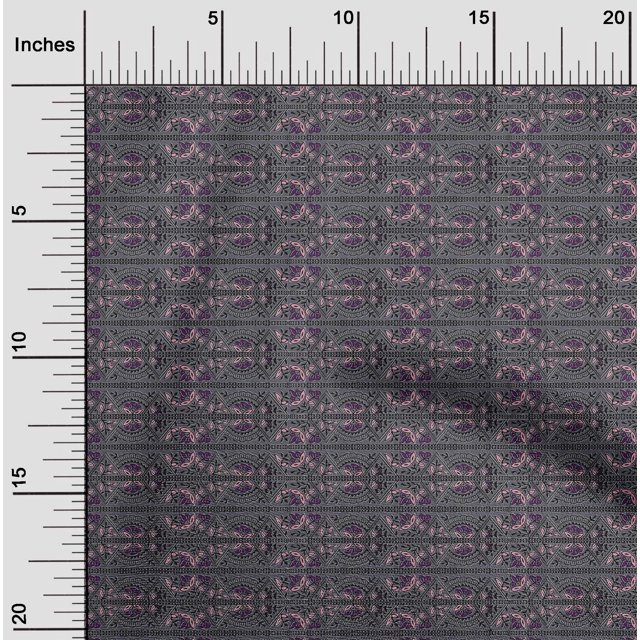 oneOone Coton Flex Tissu Stripefeuilles & Imprimé Floral 1 Yard 40 Inch Wide