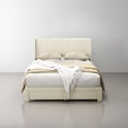thumbnail image 2 of Homy Casa Upholstered Queen Bed Frame with Portable Bedside Tray Table, 2 of 12