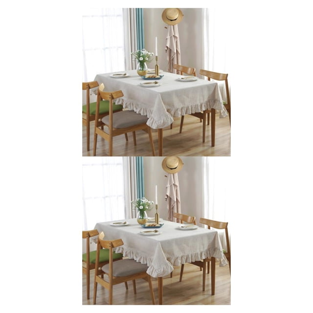 Baohd Durable And Easy To Wash Tablecloth With Vintage Style Rectangular Table Tablecloth Cotton Dining Tablecloth Table Cover linen 140*200CM 2Set