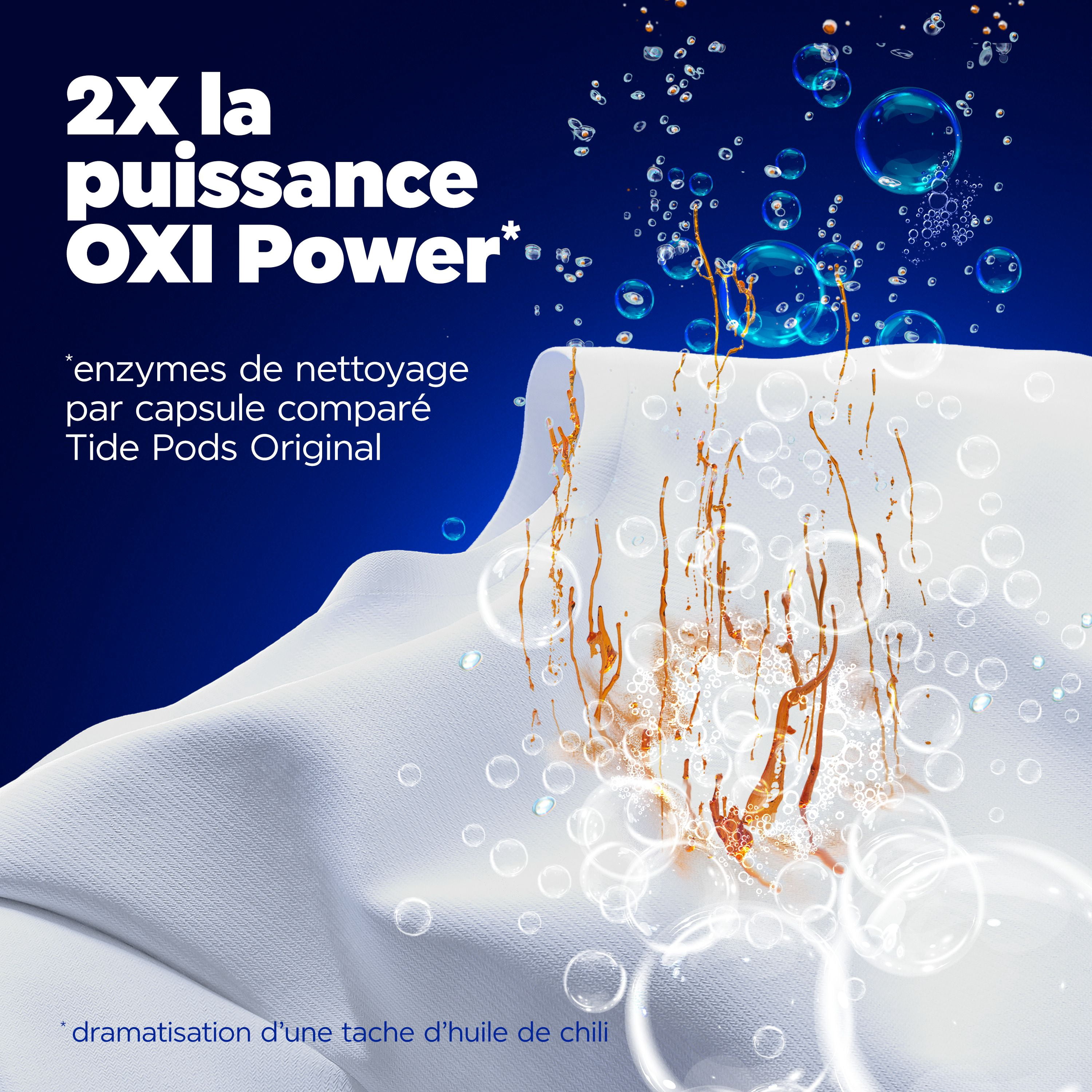 Tide Capsules Oxi Max Power Capsules de Détergent à Lessive, Détachant Plus Puissance Oxi, Capsules de Savon Détergent pour le Lavage de la Lessive, compatible HE, 3,96 Litres, 100 Brassées